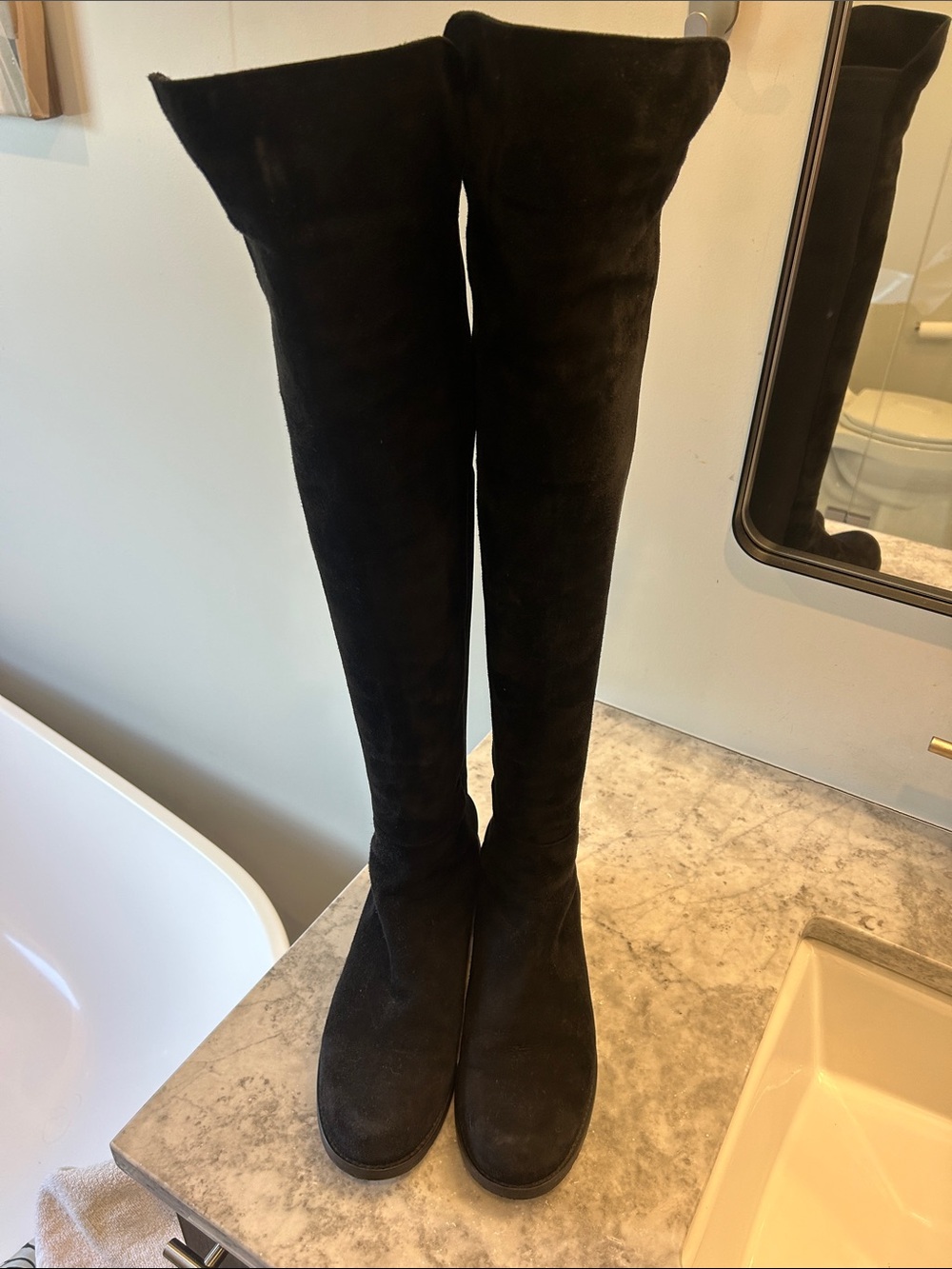 Stuart Weitzman Women's Over-the-Knee Suede Boots - Black